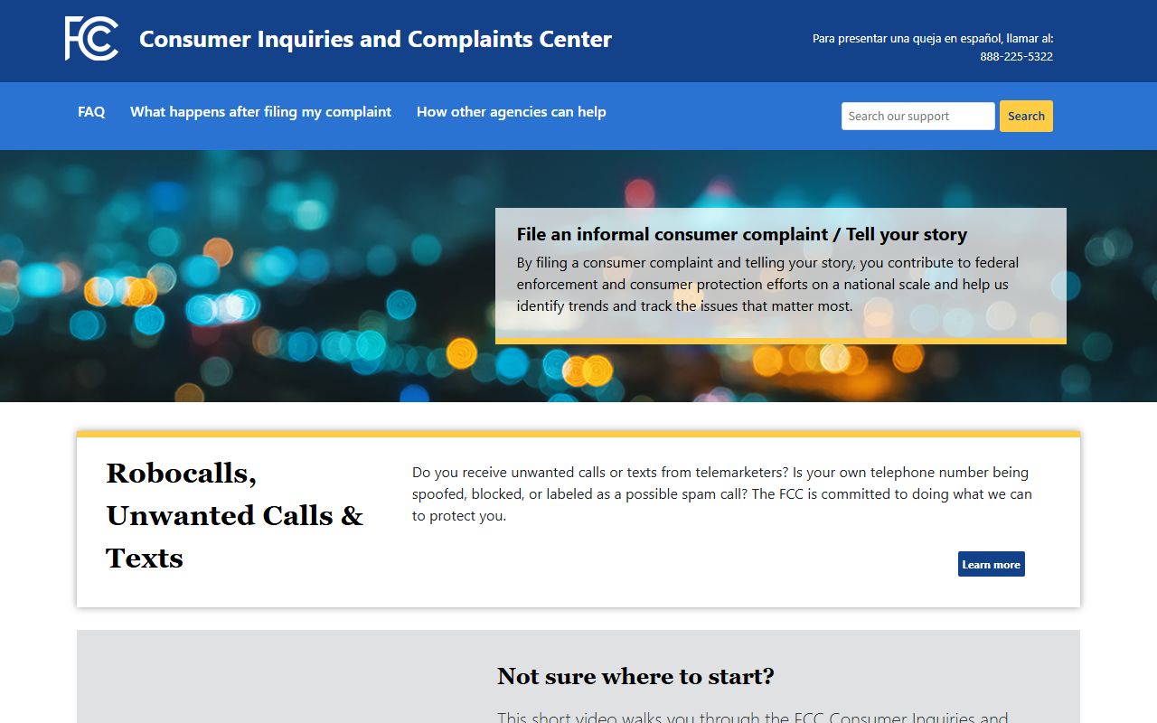 Cornelius phone codes FCC Consumer Complaint Center